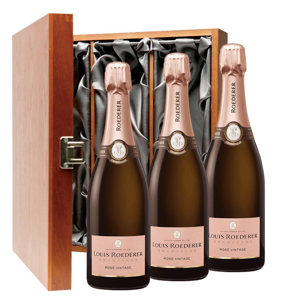 Louis Roederer Vintage Rose 2015 Champagne 75cl Three Bottle Luxury Gift Box